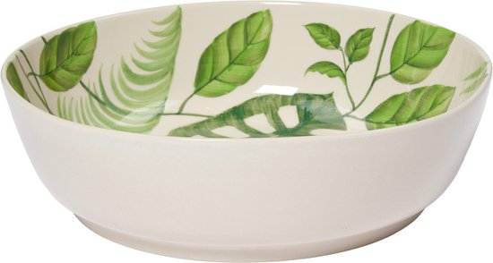 Faiança - saladeschaal slablad laag - groen - 39 cm | K'OOK