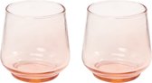Retour à Sender Lot de 2 verres à eau empilables roses moyens