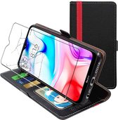 ebestStar - Hoes voor Xiaomi Redmi 8 8A, Wallet Etui, Book case hoesje, Zwart, Rood + Gehard Glas