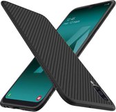 ebestStar - Hoes voor Samsung A50 Galaxy SM-A505F, Hoogwaardig Zacht TPU Bescherming, Koolstof Design Hoesje, Zwart