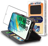 ebestStar - Hoes voor Samsung Galaxy S21 FE 5G, Wallet Etui, Book case hoesje, Zwart + Gehard Glas