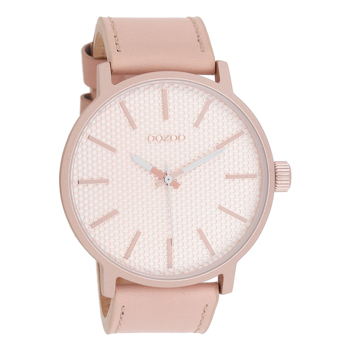 OOZOO Timepieces - Rosé goudkleurige horloge met oud roze leren band - C10037