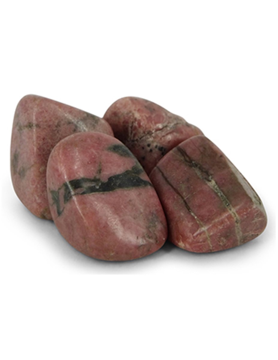 Ruben Robijn Rhodoniet trommelstenen 100 gr. (mt3) Roze / zwart