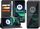 Hoesje geschikt voor Motorola Edge 40 Neo - Privacy Screenprotector Volledig Dekkend Glas - Portemonnee Book Case Zwart