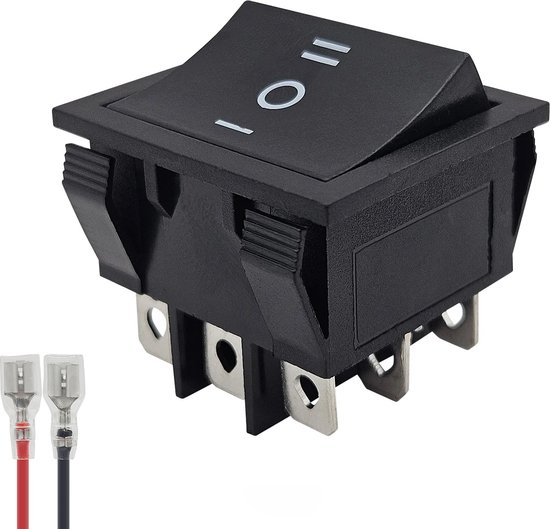 EEEKit 2 Stuks Wipperschakelaars, DC 12V 20A 6 Pin ON-Off-ON Momentary, Omkeren Polariteit Dubbele Pool Dubbele Zet voor Auto Boot