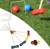 Croquetspel voor 4 spelers - Houten croquet set voor tuinspellen - Outdoor spelletjes voor volwassenen en kinderen
