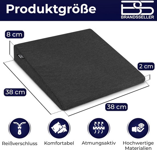 Dibapur® Ortho Kussen: Zitverhoging orthopedisch zitkussen rolstoelkussen stoelkussen (40 x 40 x 10 cm
