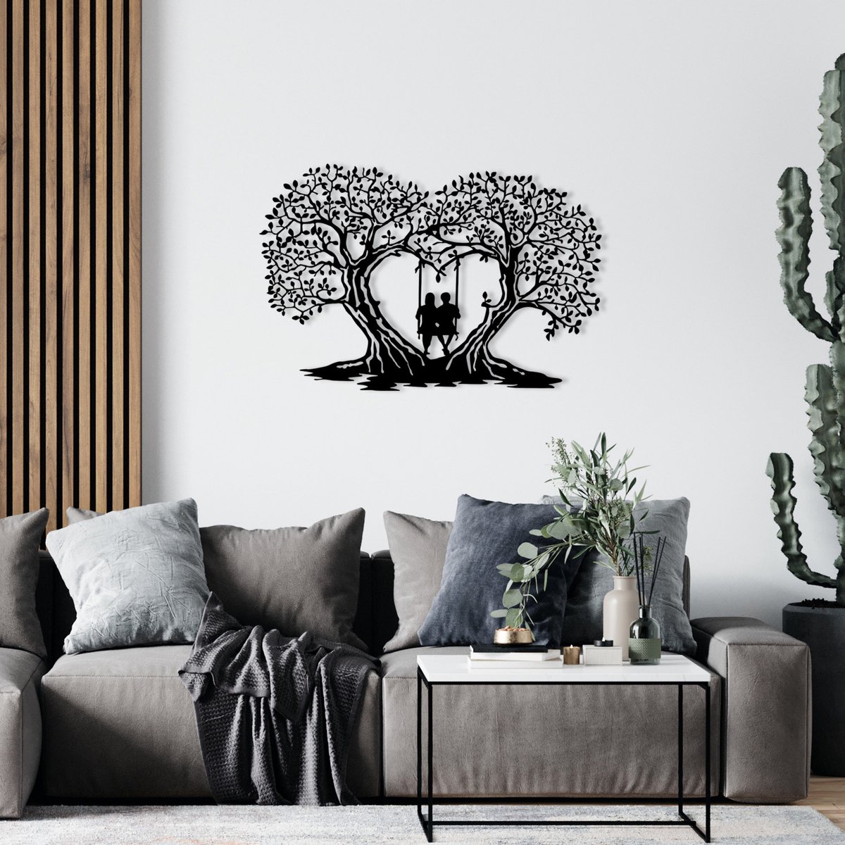 Enzo Decoratieve metalen wandaccessoire | 100% METAAL | 65 x 43 cm - Asir Group - Wanddecoratie metaal - Zwart - Metaal - Wanddecoratie metaal -