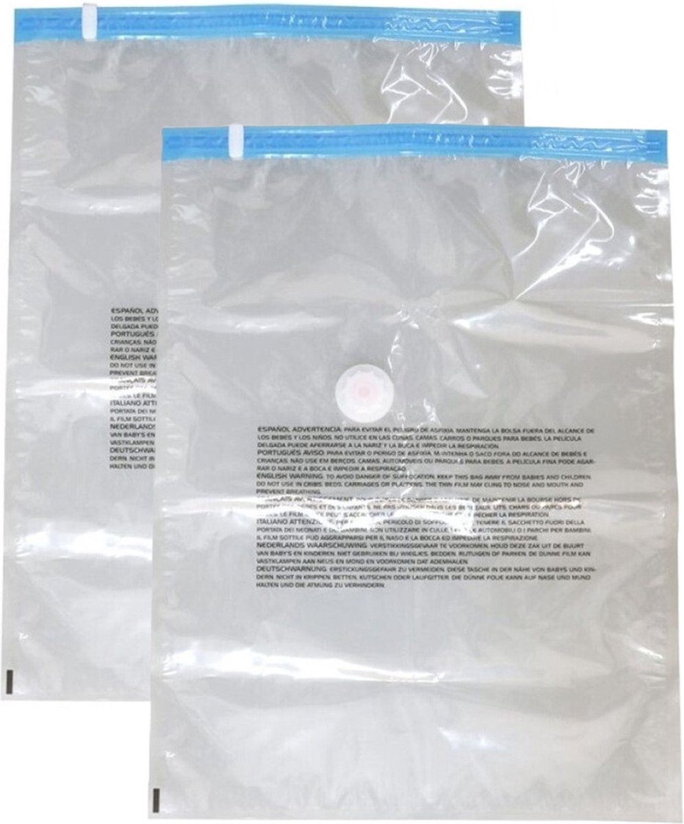 Bolsa Vacuumzakken voor kleding/textiel - Vacuum opbergzakken - 4x stuks - transparant - 60 x 80 cm - Ook voor kussens en dekens
