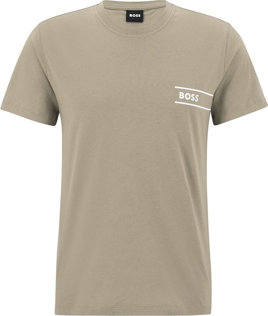 Hugo Boss BOSS O-hals shirt logo beige - L