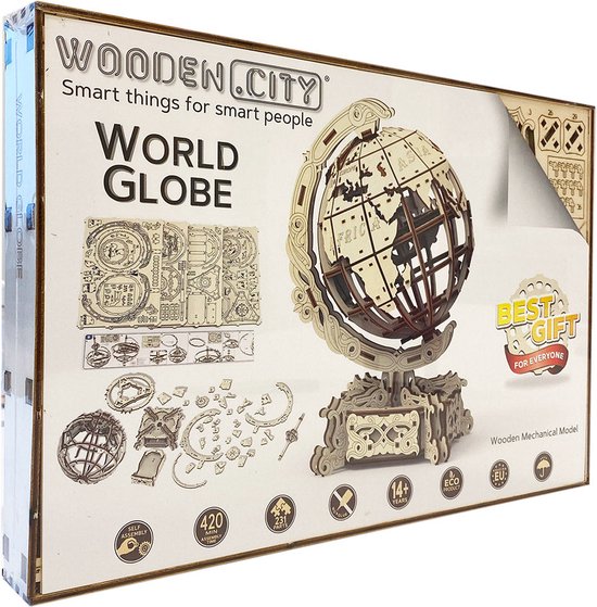WOODEN.CITY World Globe Puzzle 3D 321 pièce(s) Sphérique