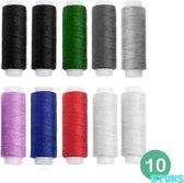 Naaigaren Set - 10 stuks - Diverse kleuren - 100% Polyester - Naaien Accesoires - Borduren - Naaimachine - Naaibenodigheden