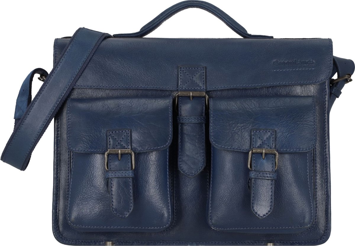 Greenland Nature Natuur aktetas Leer 40 cm - cm ( Zoll) - navy