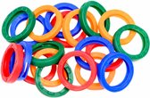 Benson Set van 20 kleurrijke universele sleutelringen - rood, groen, oranje, blauw