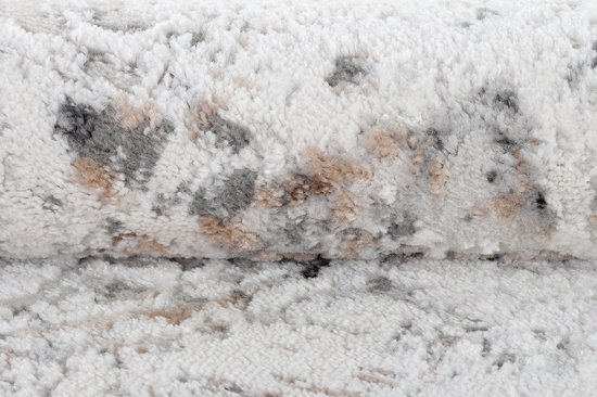 Tapiso Valley Tapis rond beige gris clair à poils courts - 80 x 80 cm