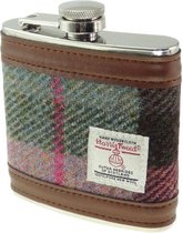 Heupfles Gedempt Groen & Paars - Harris Tweed - Glen Appin of Scotland