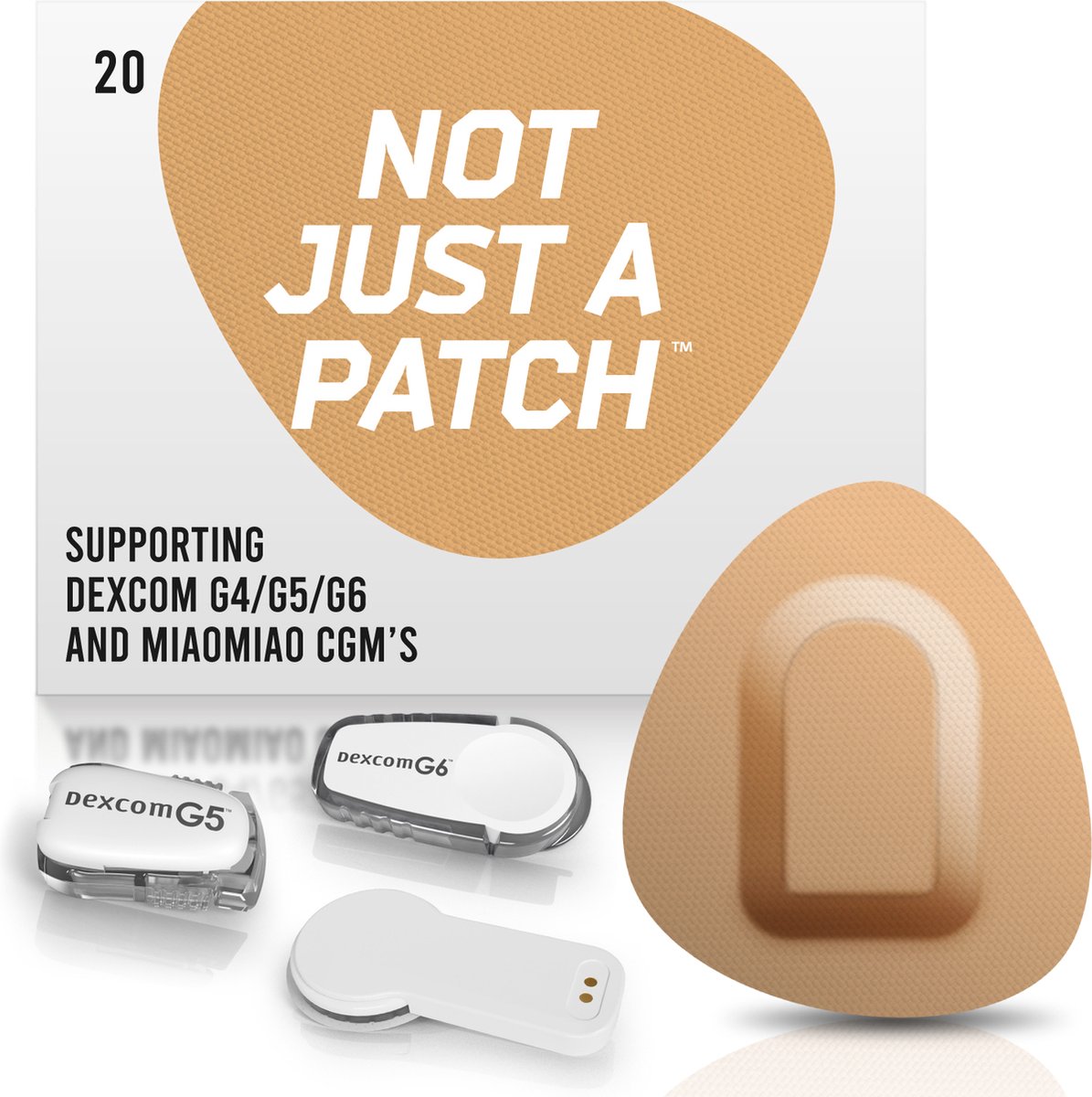 Goedkoopste Not Just A Patch - Beige Patch - Sensor patch pleister for Dexcom or MiaoMiao Libre – 20 pack – M (maat