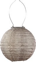 Lumiz Solar Buitenlamp - Buitenverlichting - Lampion - Solar Tuinverlichting - Spectare Rond - 20 cm - Licht Taupe