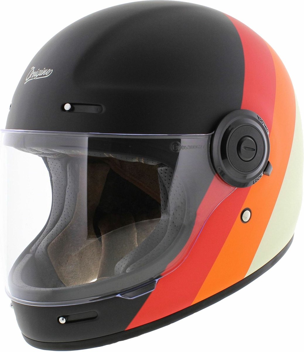 Origine Vega Vintage integraalhelm - Primitive mat zwart rood - Maat XL - Motorhelm / Brommerhelm