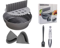 NatuurNook® Airfryer siliconen bakje - Airfryer accessoires - Vaatwasser veilig - BPA-vrij - Grijs