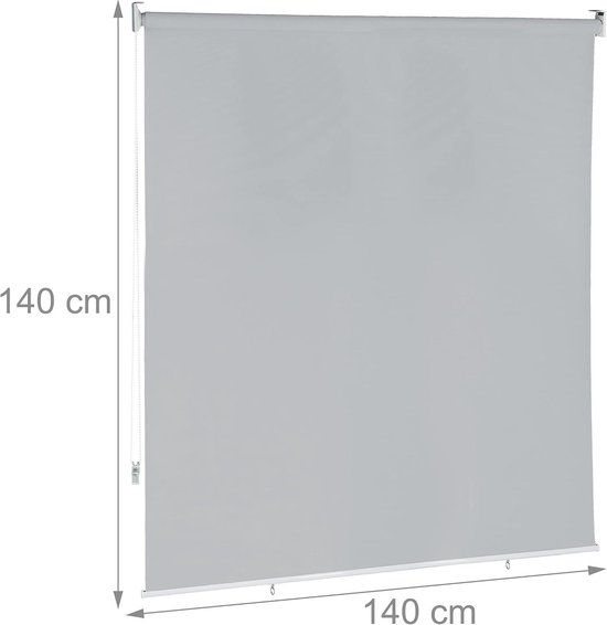 YARDIN Seitenzugrollo Für Balkon & Terrasse – 140x140 Cm, Anthrazit, 100% Verdunkelnd, UV-Schutz – Einfach Montierbar Mit Klemmsystem