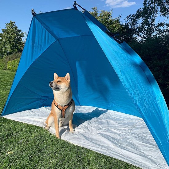 Strandschelp tent Helios blauw UV 80 - lichte minipakmaat voor outdoor gebruik Beach Tent van Nabaiji — afbeelding 2