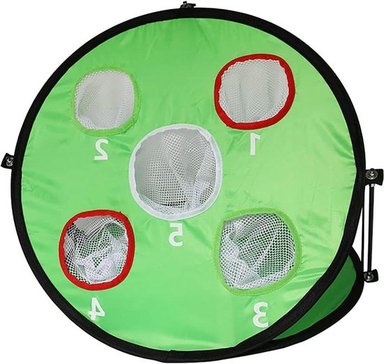 Foto: Chipping dubbelzijdige apparatuur 5 gaten indoor outdoor golf netto sport draagbare training hulpmiddelen vouwen 