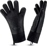 Buxibo 2x Waterdichte Hittebestendige Oven & BBQ handschoenen - Silicone patroon voor extra grip - Hittebestendig - Dubbel gevoerd – BBQ handschoenen - BBQ handschoen - Barbecue - Koken - Oven