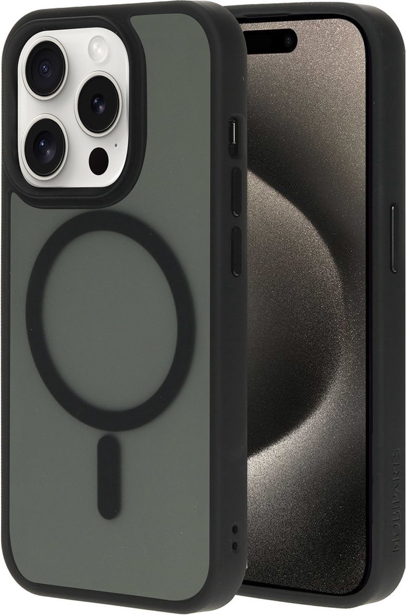 Mobiparts hoesje geschikt voor Apple iPhone 15 Pro - Hardcover - MagSafe - Zwart