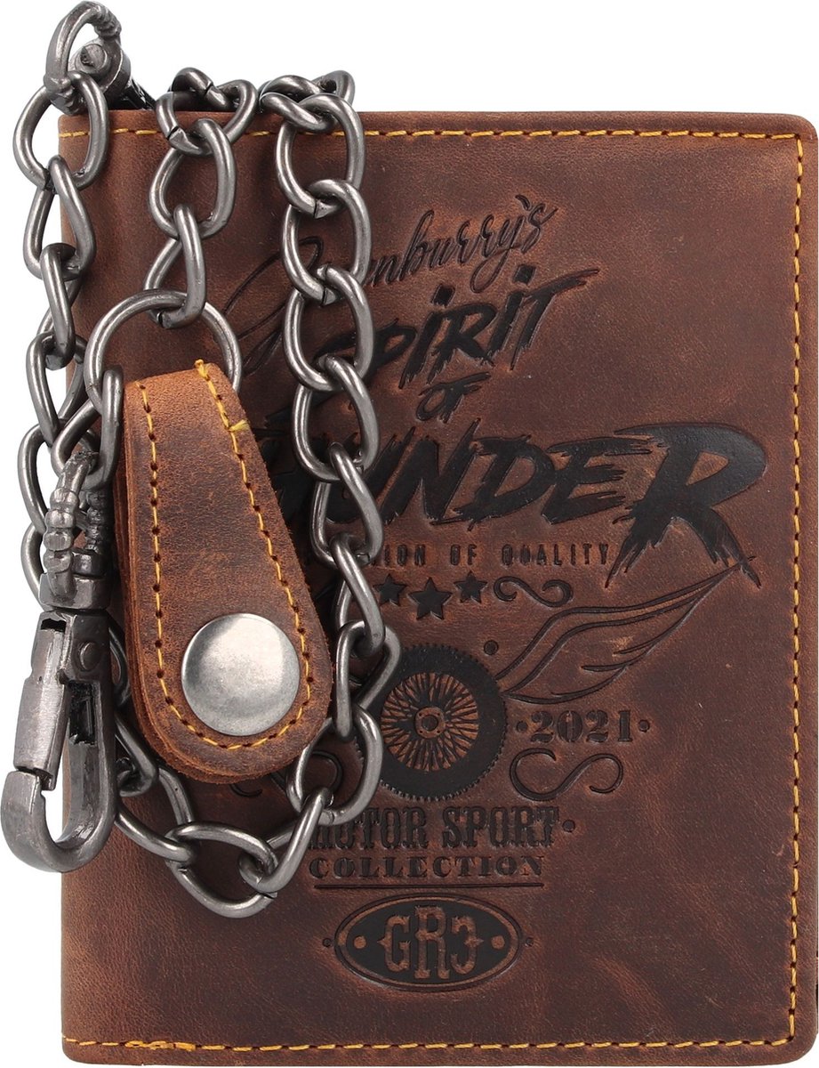 Greenburry Racing Collection Memphis Portemonnee RFID Leer 10 cm - Jongens - Staand formaat - braun