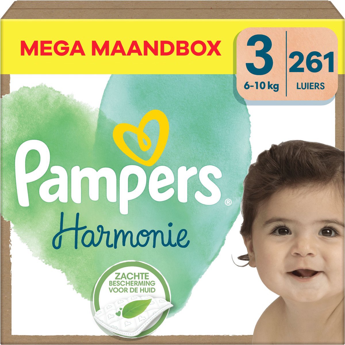 Goedkoopste Pampers - Harmonie - Maat 3 - Mega Maandbox - 261 stuks - 6/10 KG