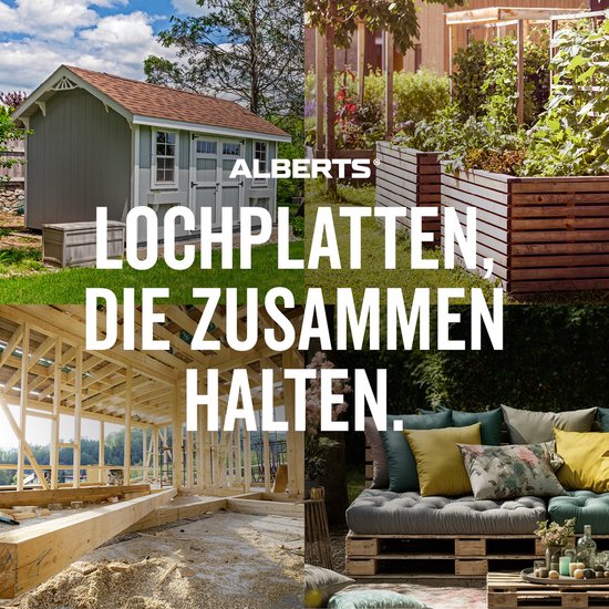 Alberts 50 x tôle perforée sendzimir galvanisée 155 x 40 mm