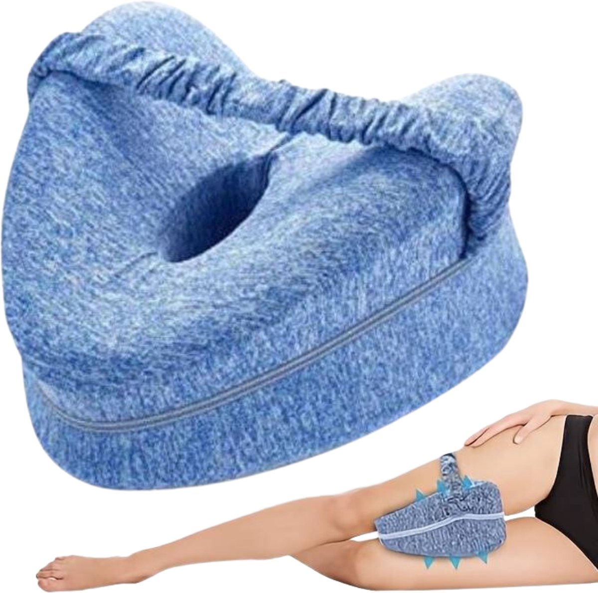 Nivard Beenkussen - Kniekussen - Zijslaapkussen Orthopedisch - Voor In Bed - Volwassenen - Blauw