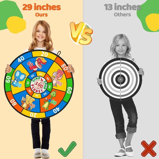 Jeu De Fléchettes Aimantées Pour Enfants - Cible Animaux Double Face Avec 8 Balles | Jeu D'Extérieur