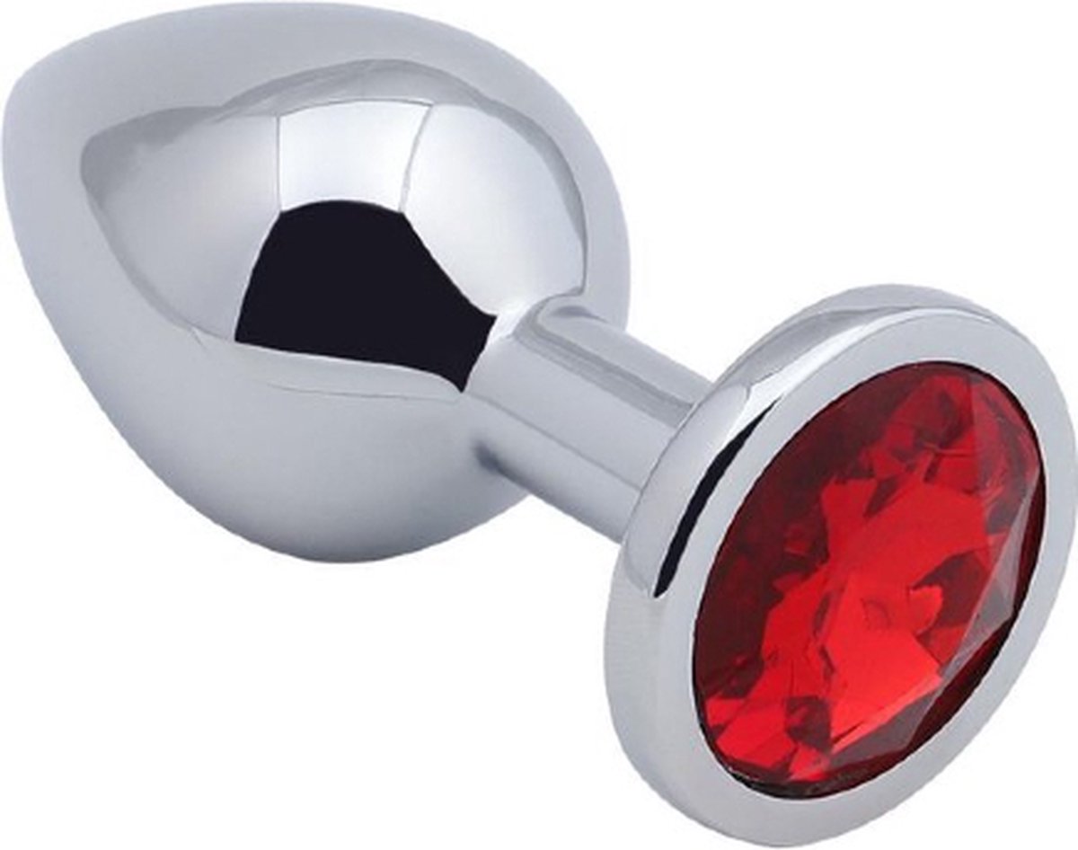 Goedkoopste Buttplug Red Medium - Metalen buttplug