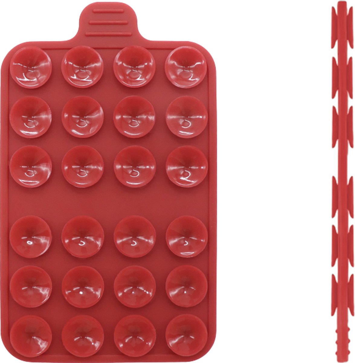 Tectier Dubbelzijdige Zuignap voor Telefoon - Zuignap Telefoon – Zoals Octobuddy – Zuignap Telefoonbutton – Zuignap Hoesje - 55mm x 91mm x 5mm - Herbruikbare Zuignap - Plakt aan Beide Kanten – Rood