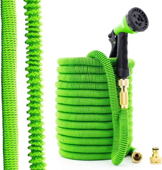 KYNAST Gartenschlauch 1/2 flexibel 23 m im Set mit Spritzpistole Zubehör grau e