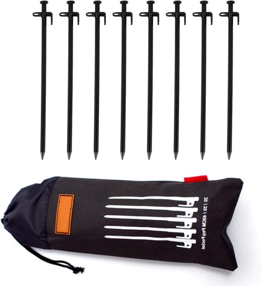 Lichtgevende Ring Opbergtas Tentstapel (8 stuks) - Zware Stalen Tentnagel - Geschikt voor Outdoor Camping en Wandelen Tent pegs