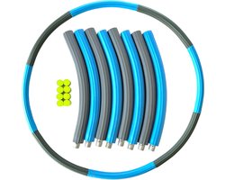 Hoelahoep - Hoola Hoop - Fitness hoepel - 90 x 90 x 3 cm - Metaal Stalenbuis - Blauw/Donkergrijs