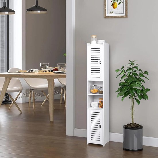 Opbergkast, wit, badkamerkast, opslag, kleine toiletkast, smalle