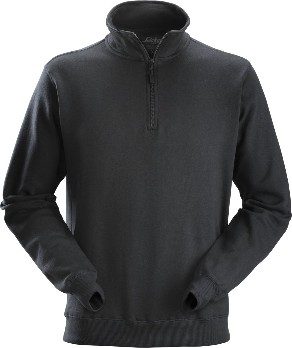 Snickers 2818 Sweatshirt met ½ Rits - Zwart - XXL
