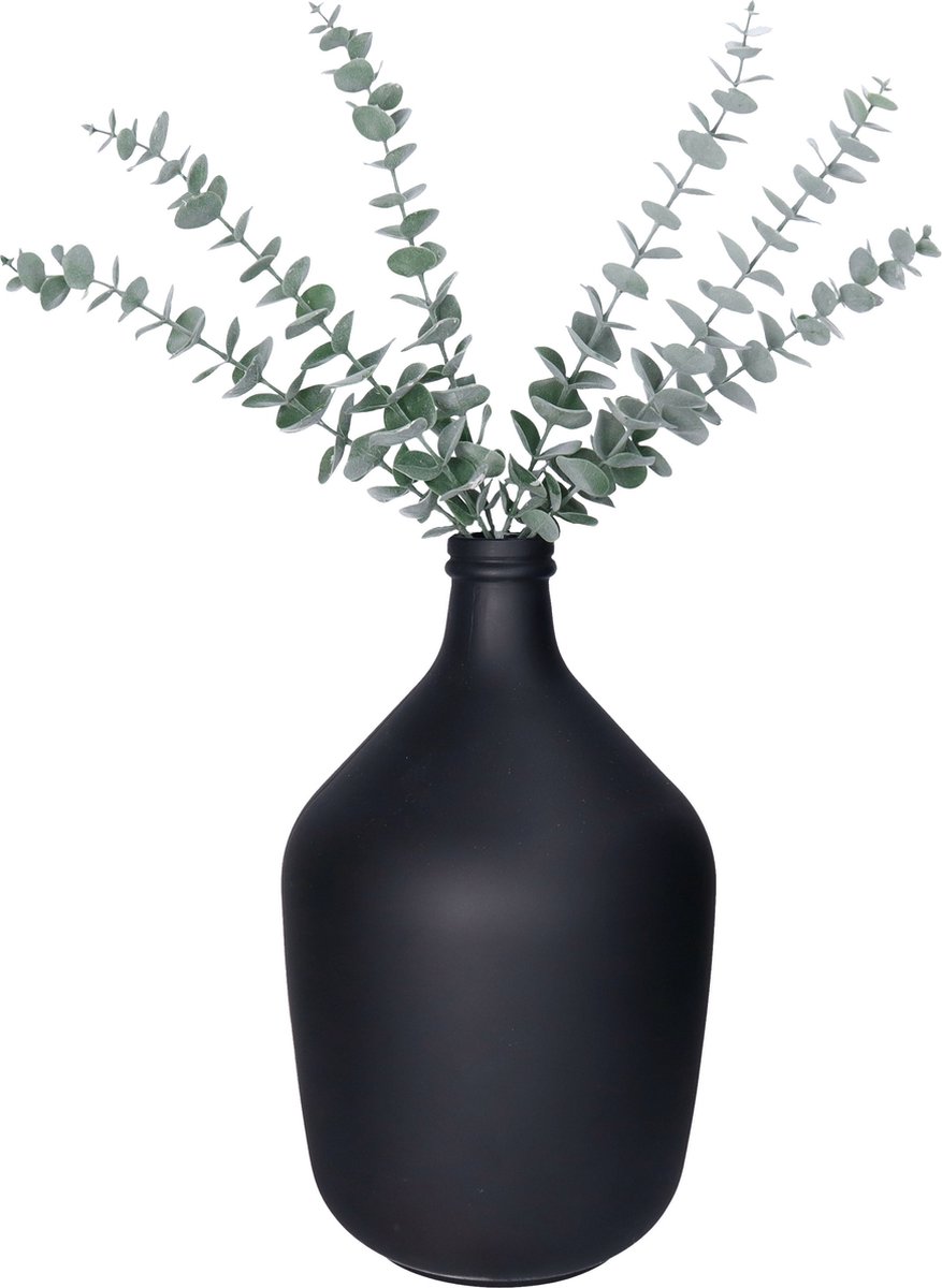 Bellatio Design Kunstplant takken Eucalyptus Cinera - 2x - 60 cm - 3 takken - kunst bladgroen - decoratief - zijdebloemen