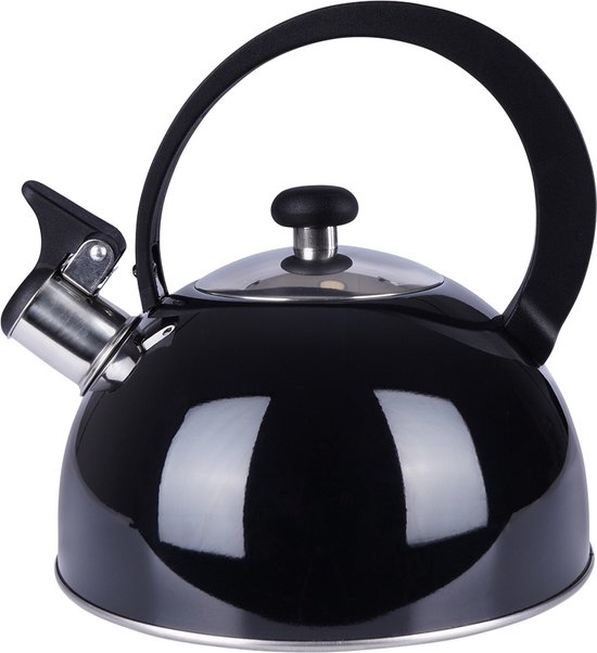 Bouilloire sifflante en acier inoxydable Zwart 1,5 l - Bouilloire avec sifflet - Bouilloire