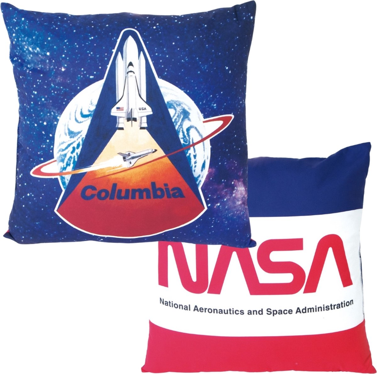 Nasa Kussen 40 X 40 Cm Microfiber Blauw/rood/wit