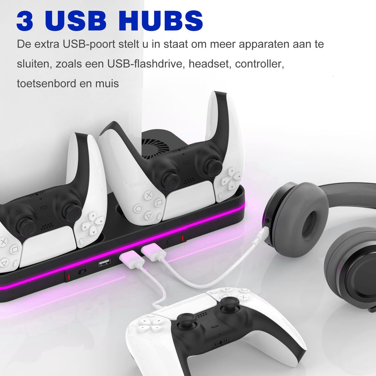 Alles-in-één Koel- en Oplaadstation voor PS5 - Optimaliseer Je Gaming