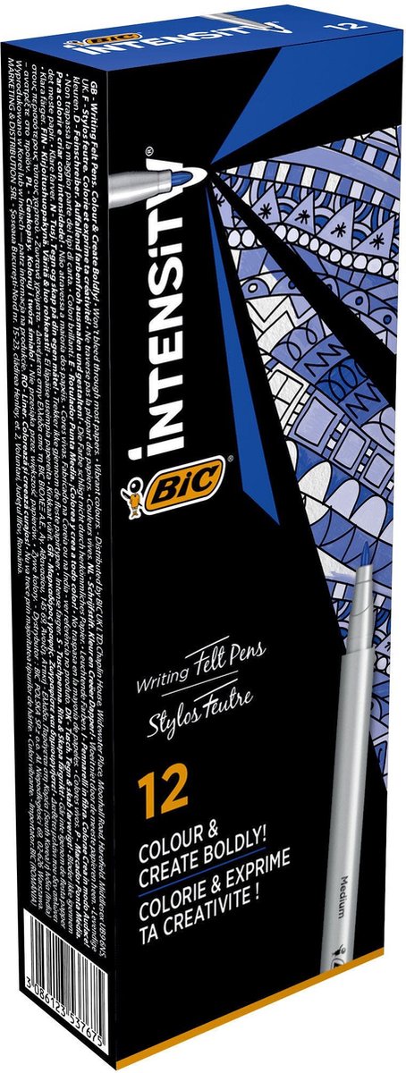Bic - Fineliner bic intensity m blauw | 12 stuks