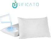 2x Waterdichte Kussenbeschermer 40x60 cm - Katoenen Badstof Kussensloop - Ademend en Antibacteriëel - Vocht beschermend - Met rits - Incontinentie Kussenbeschermer - Waterdichte kussensloop - Wit - (2 kussenbeschermers in 1 verpakking)