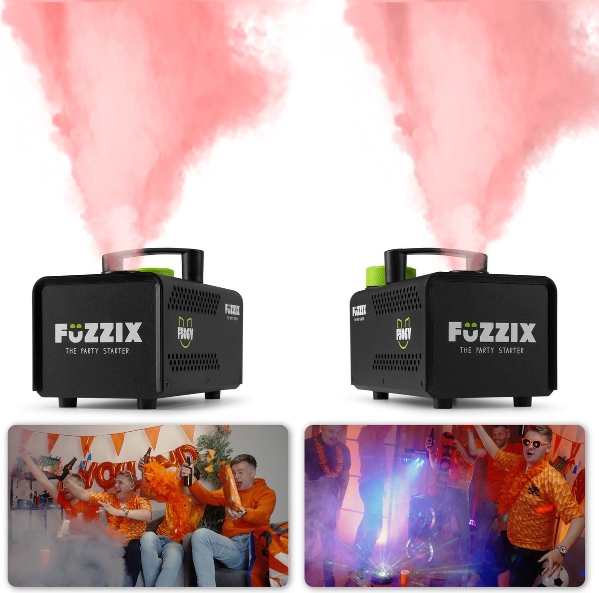 WK Goal Score Set - 2x Fuzzix F506V rookmachines en 1 liter vloeistof - Perfect voor het WK