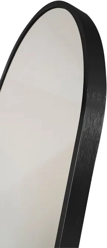 Passpiegel - 50x160cm - Zwart - Staande Spiegel - Wandspiegel - Arch Spiegel - Ovale Randen - Kleedkamer, Slaapkamer, Minimalistische Design, HD Mirror