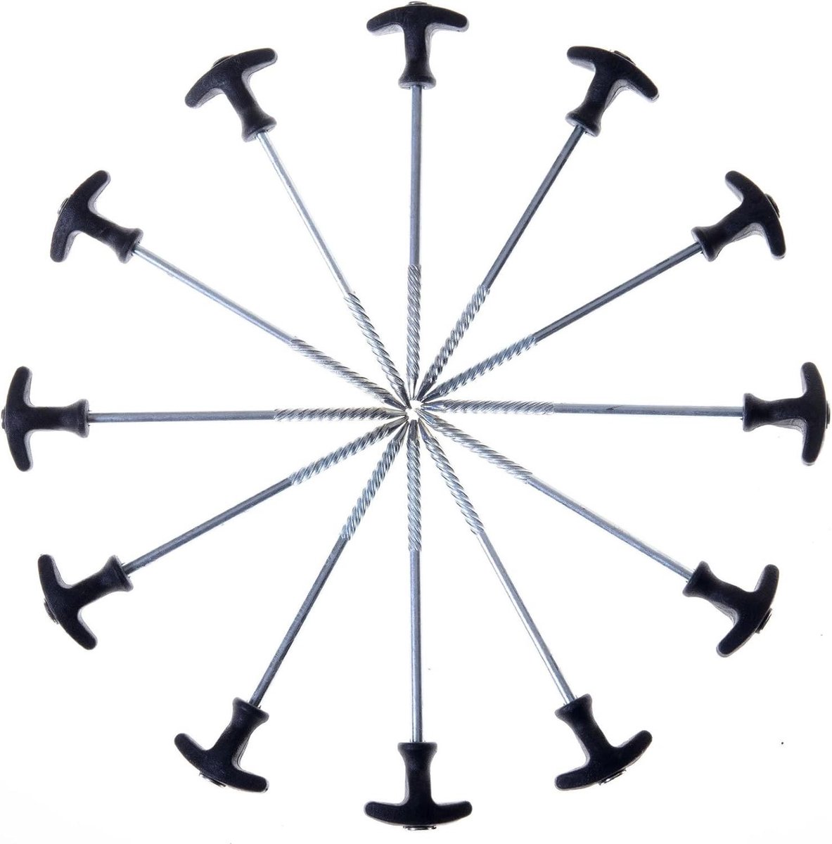 Spiraalharingen Light T-pegs 30 cm - tentharingen van staal